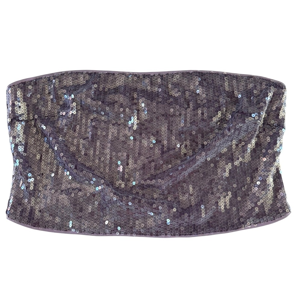 NWT Cider Sequin Tube Top Crop Purple 3XL Party Festival Going Out‎ Sparkle